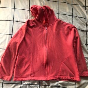 pink zip up hoodie